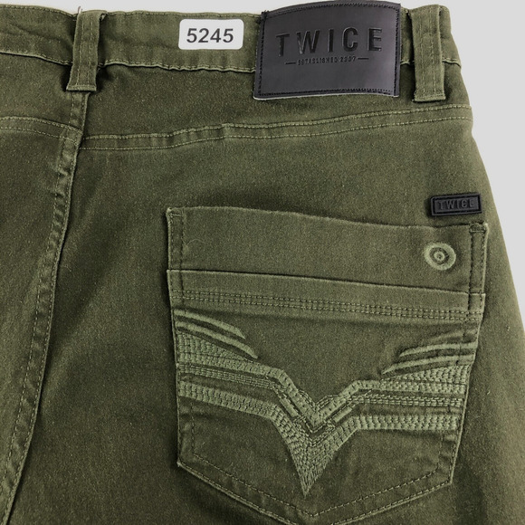 TWICE Jeans Mens 34x30 (Actual 32x28) Slim Straight Leg Dark Green Mid Rise - Picture 12 of 12